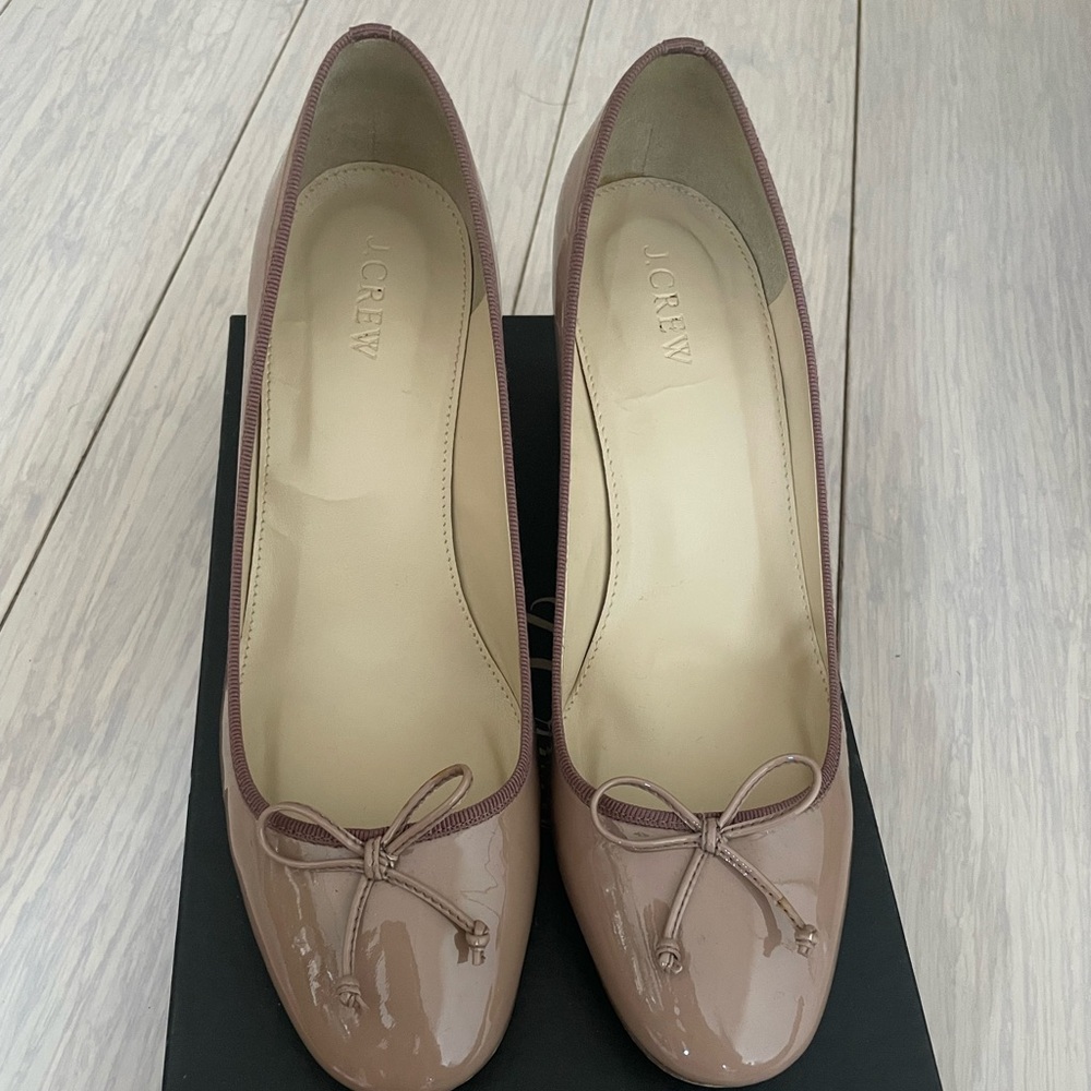 Jcrew patent ballet pump. Deep blush